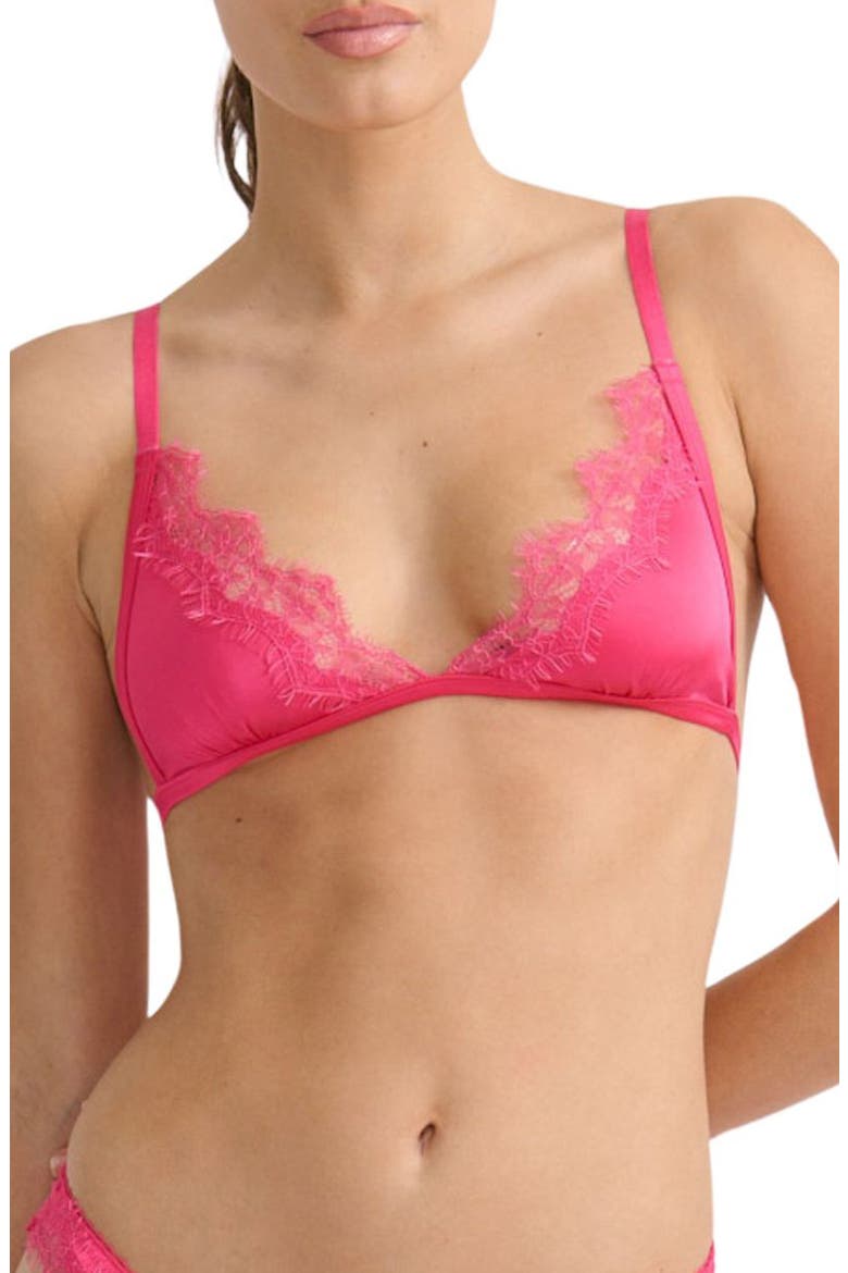 Sorrento Lace Trim Bralette, Main, color, HOT PINK