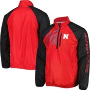 G-III SPORTS BY CARL BANKS Men's G-III Sports by Carl Banks Scarlet/Black Nebraska Huskers Point Guard Raglan Half-Zip Jacket