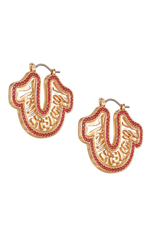 True Religion Logo Horseshoe Post Earring In Gold