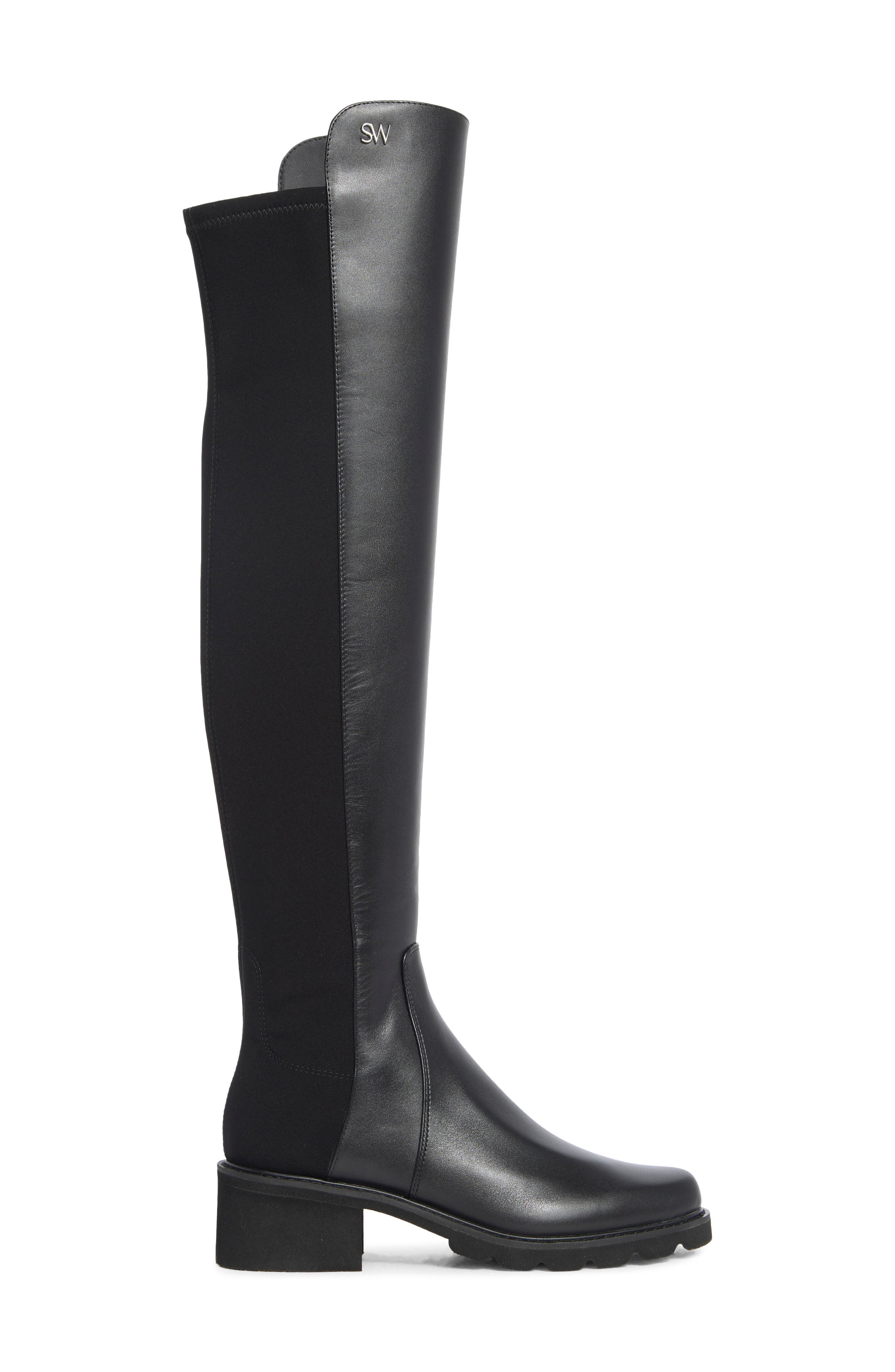 Stuart Weitzman Alina City Knee High Boot, Alternate, color, Black