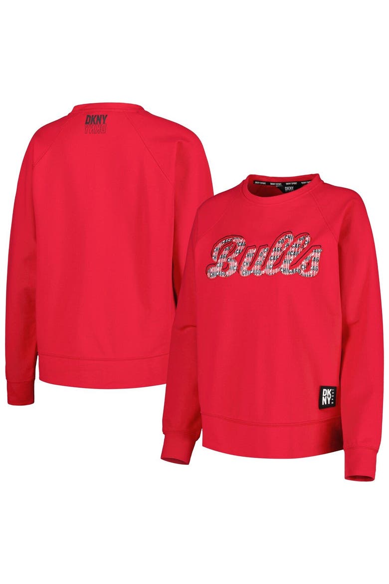 Women's DKNY Sport Red Chicago Bulls Regina Raglan Pullover Sweatshirt, Main, color, Red