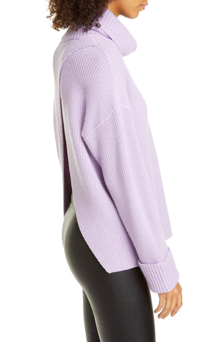 Alice + Olivia Cross Back Wool & Cotton Blend Sweater, Alternate, color, 