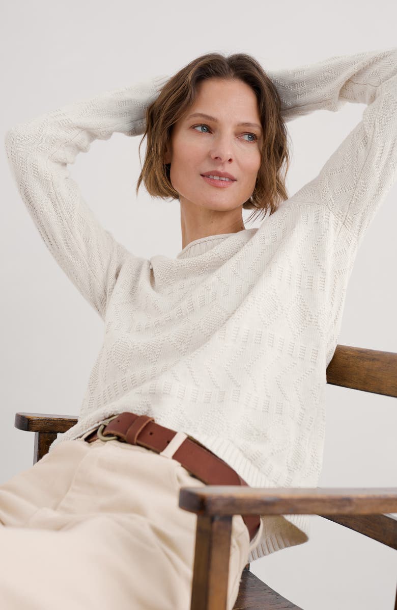 Seasalt Cornwall Kinter Organic Cotton Crewneck Sweater, Alternate, color, Chalk