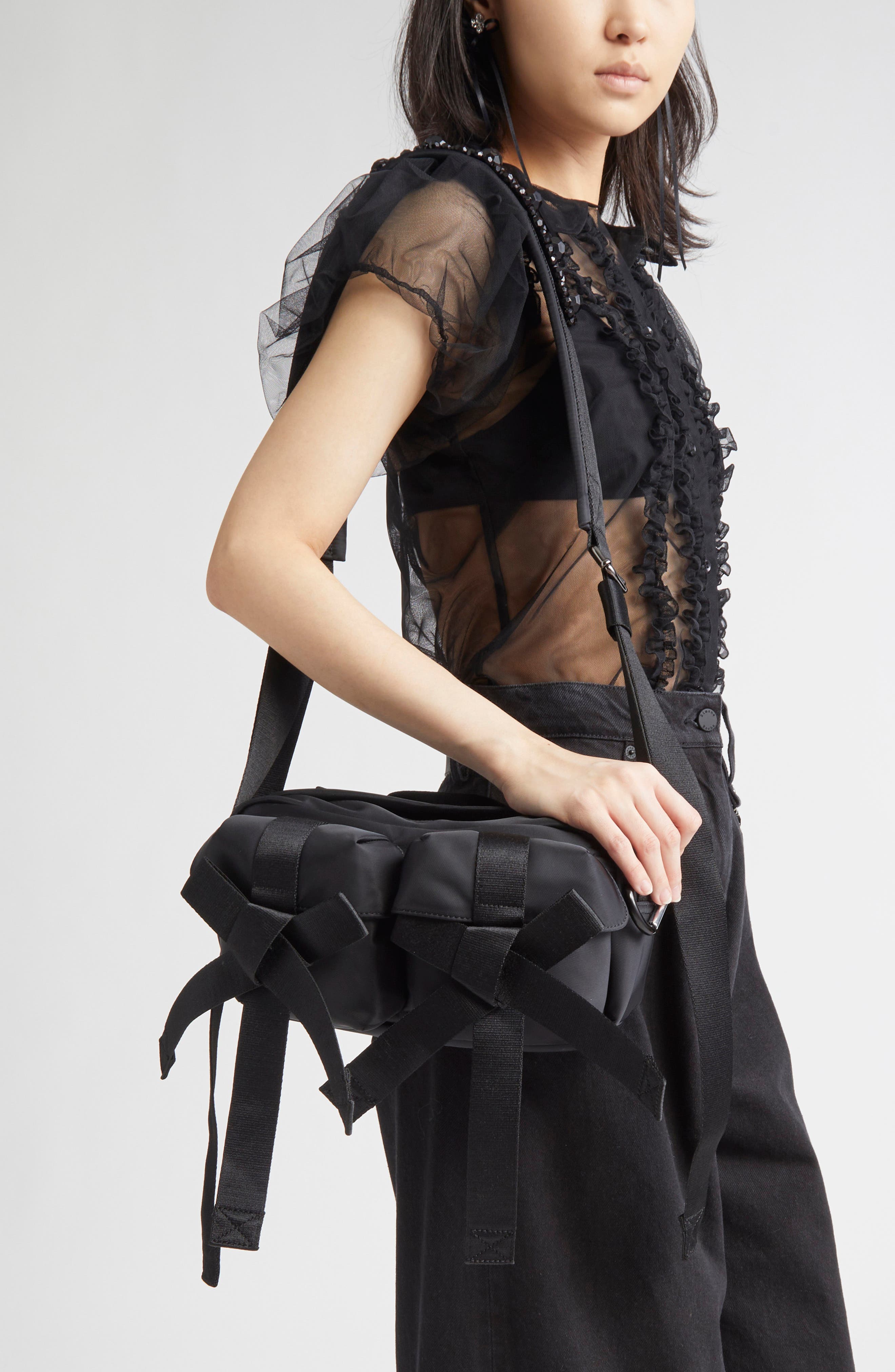 Simone Rocha Crossbody Bum Bag, Alternate, color, Black/Jet2