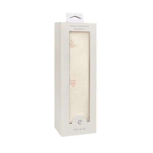 Ely's & Co. Velour Leaf Pattern Collection In White
