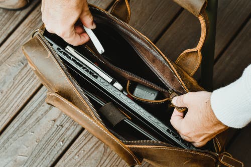 Steel Horse Leather The Welch Briefcase | Vintage Leather Messenger Bag In Brown