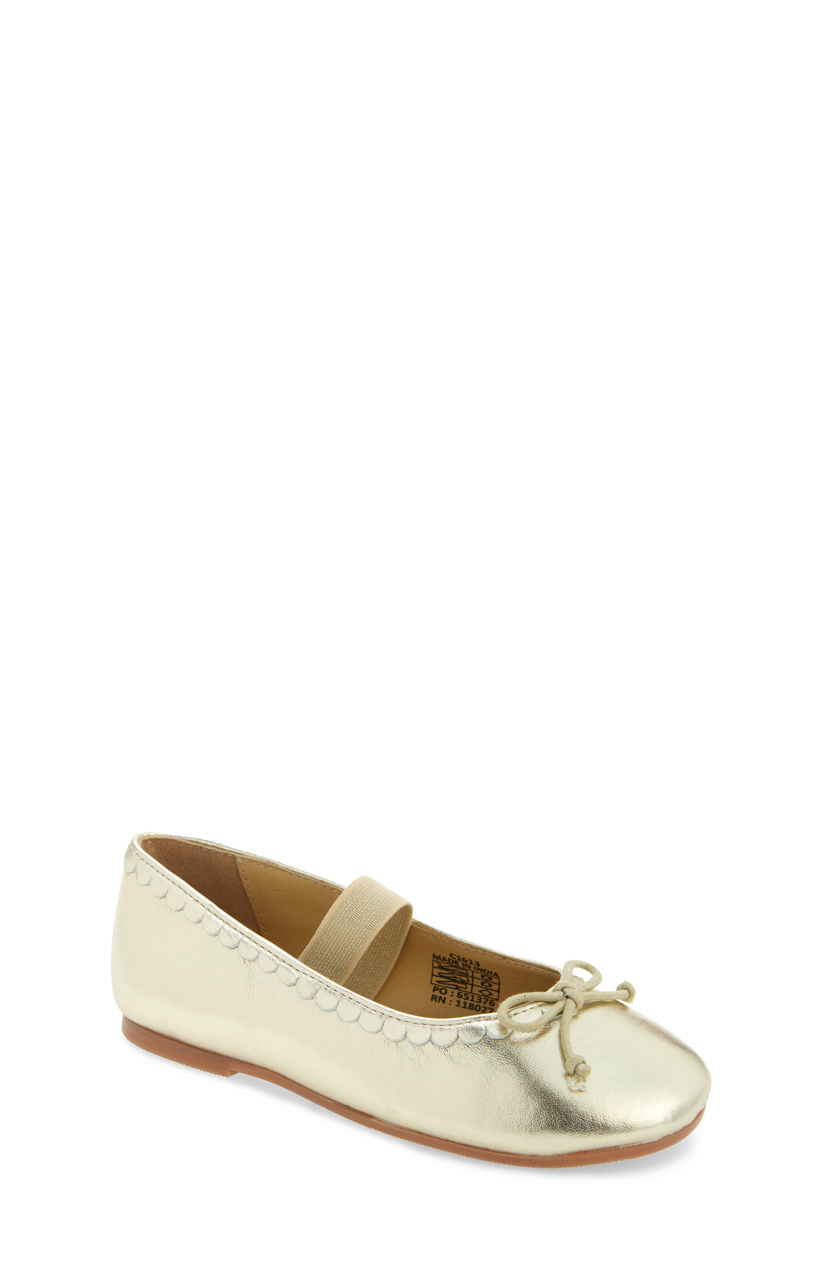 Mini Boden Kids' Metallic Ballet Flat, Main, color, 