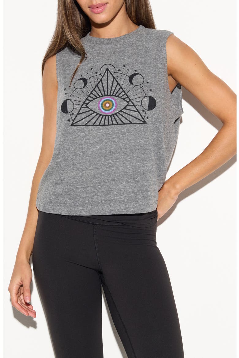 Prism Light Vibe Graphic Tank, Main, color, HEATHER GREY
