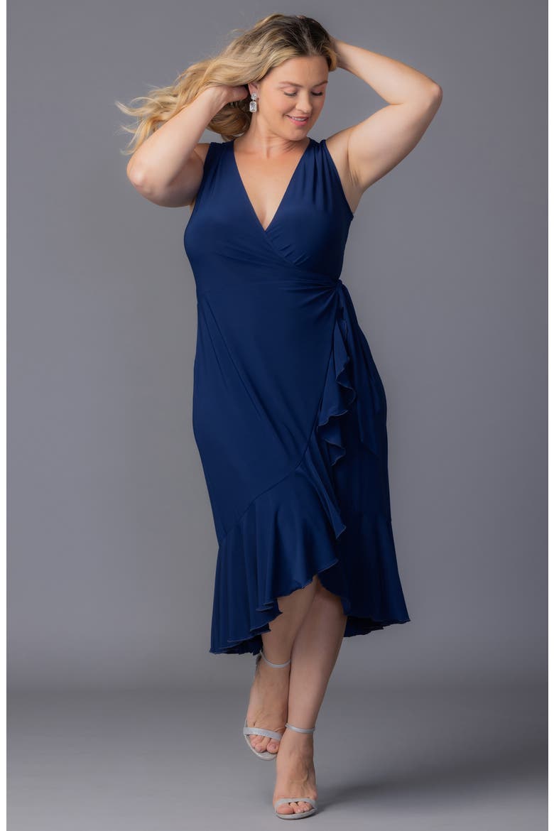 Laguna Sleeveless Wrap Dress, Alternate, color, NOUVEAU NAVY