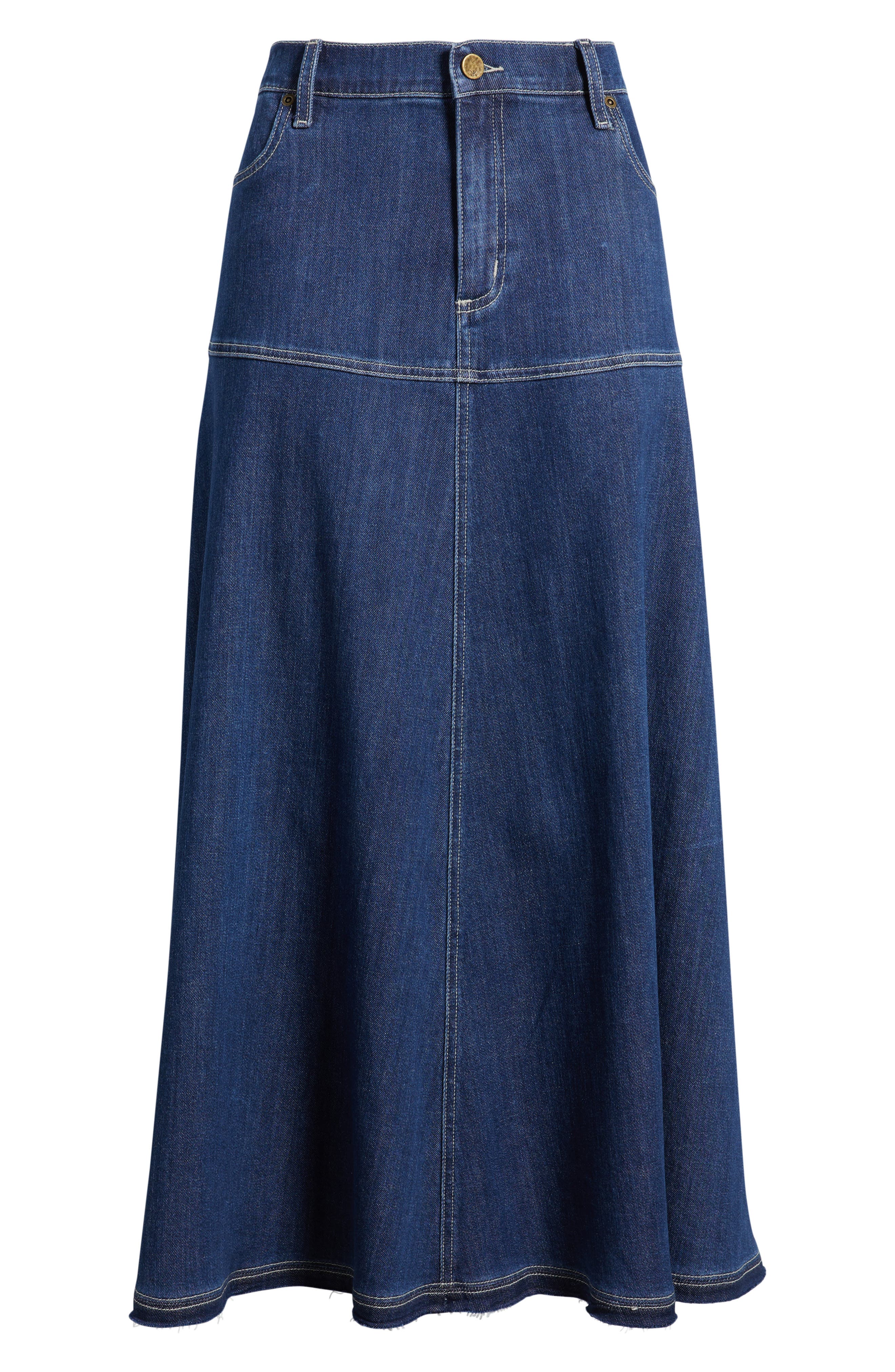 Ysabelle Raw Release Hem Denim Skirt (Women) | Nordstrom