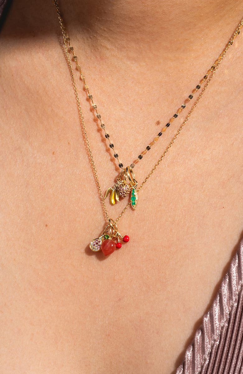 Local Eclectic Solid 9K Gold Cherry Foodie Charm, Alternate, color, Cherry Red