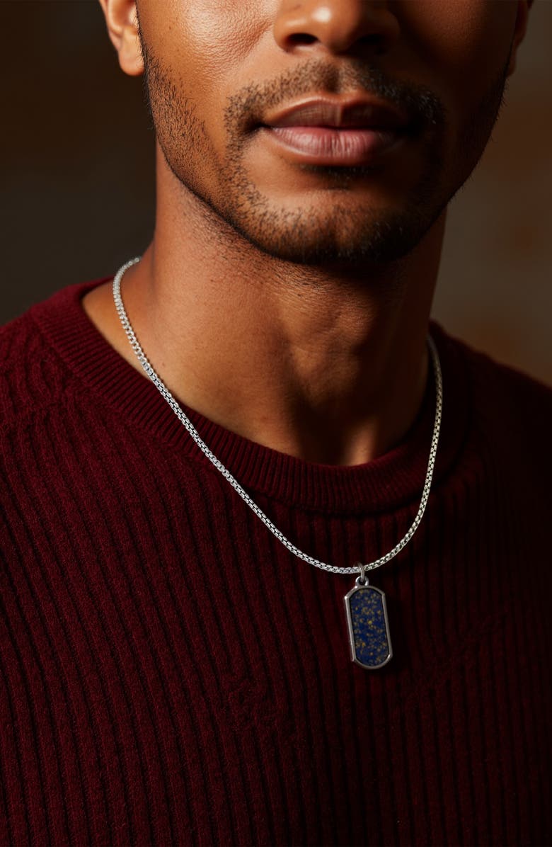 Mr. Ettika Men's Lapis Dog Tag Necklace, Alternate, color, Blue