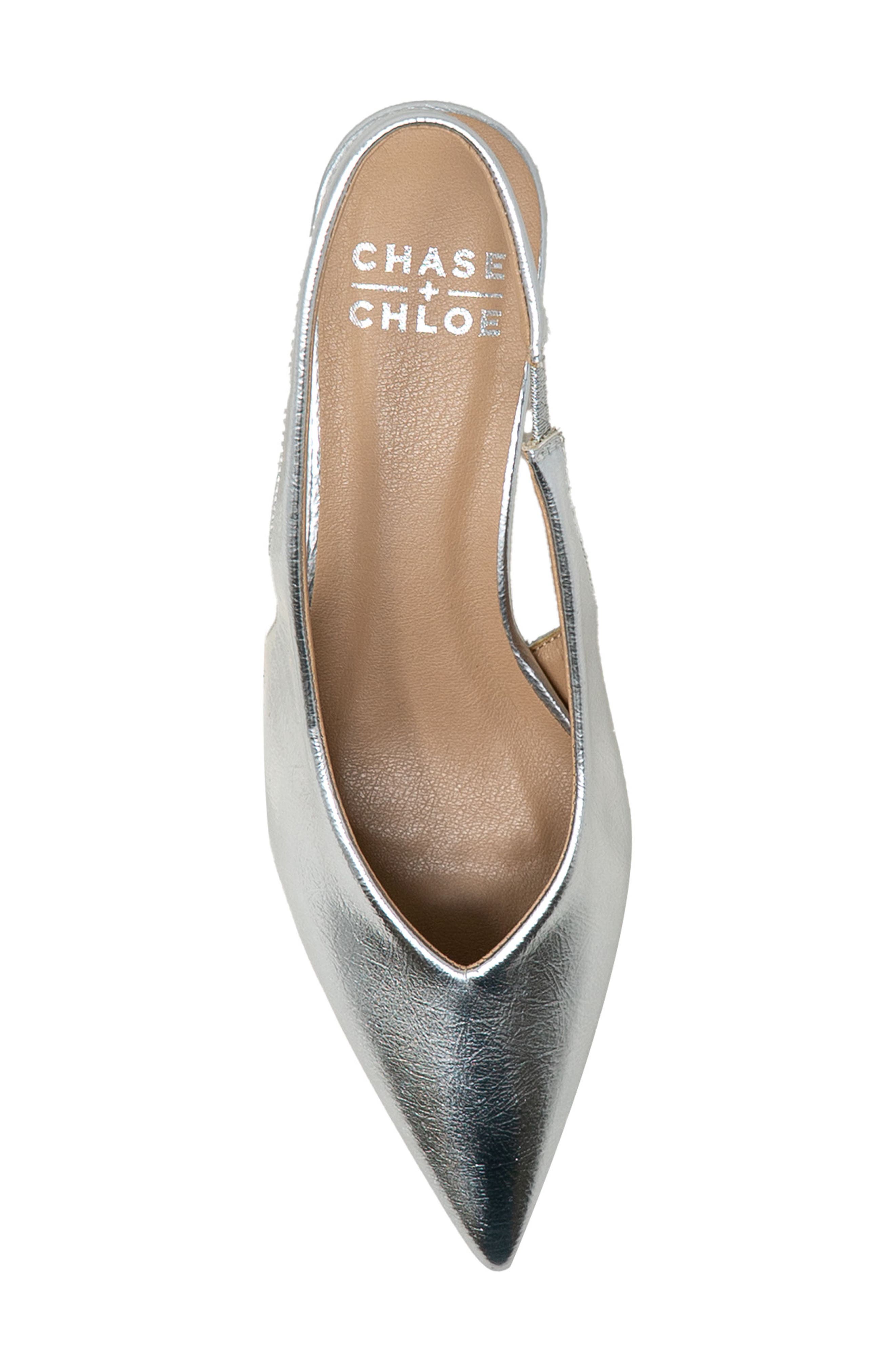 CHASE AND CHLOE Arima Slingback Pump, Alternate, color, Silver Metallic