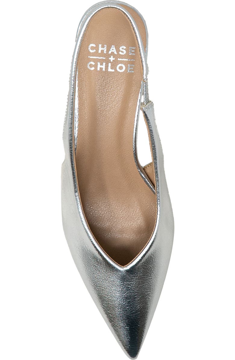 CHASE AND CHLOE Arima Slingback Pump, Alternate, color, Silver Metallic