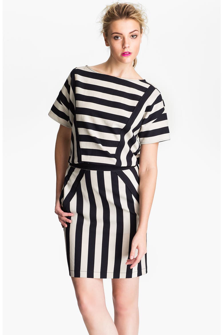 'Scooter' Stripe Dress, Main, color, TAPIOCA MULTI