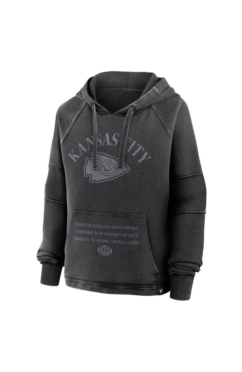 FANATICS Women's Fanatics Black Kansas City Chiefs Oversized Raglan Gridiron Hoodie, Alternate, color, Black