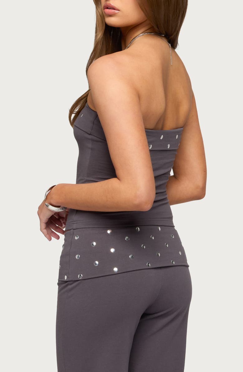 EDIKTED Breanna Studded Foldover Tube Top, Alternate, color, 