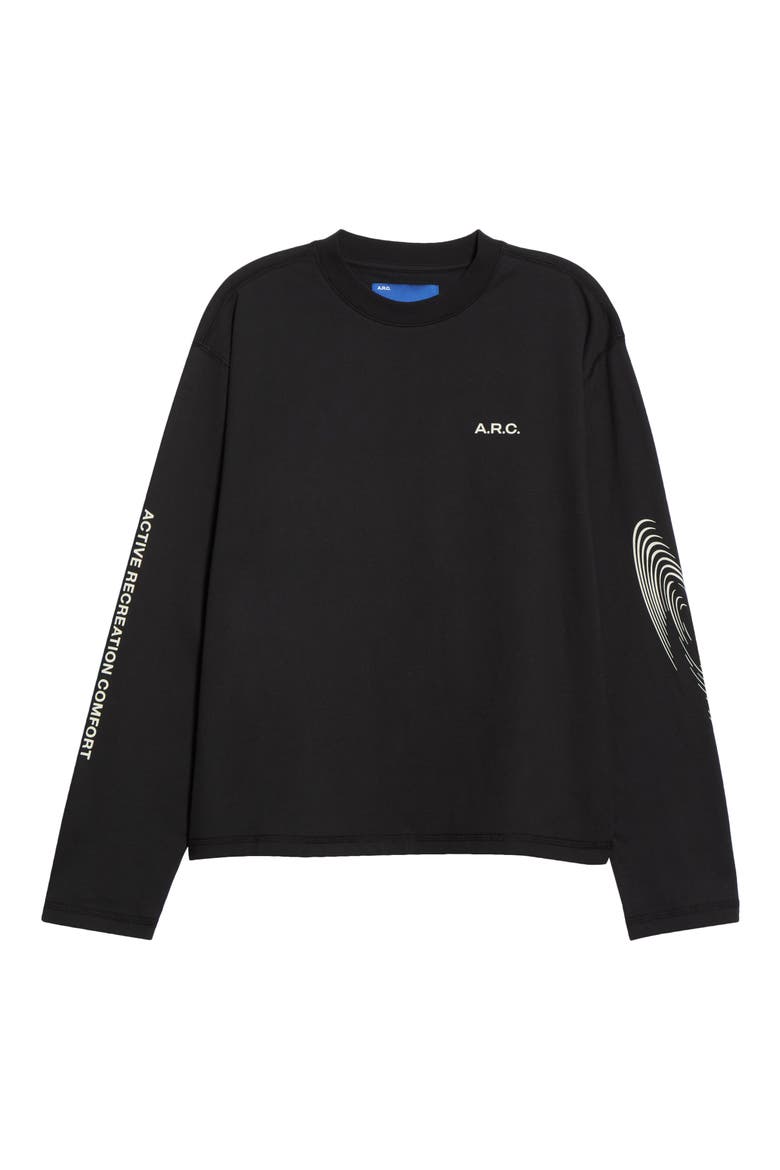 Channel Cotton Graphic T-Shirt, Main, color, BLACK