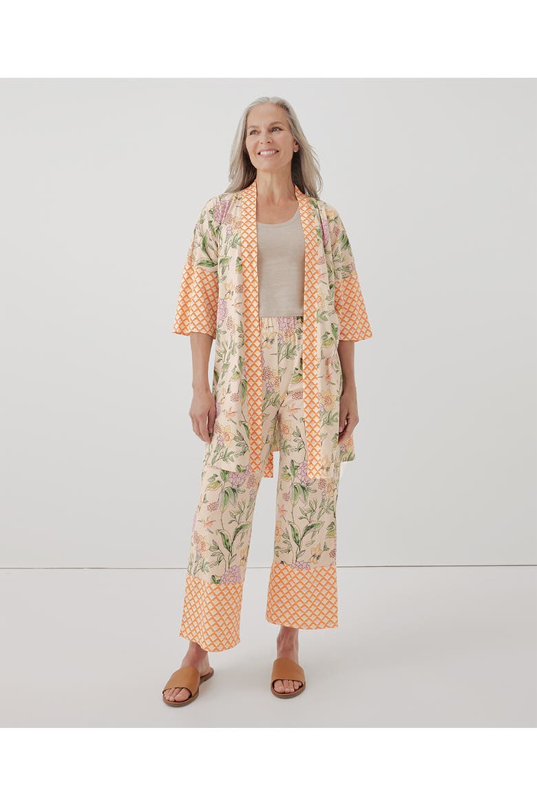 Organic Staycation Short Robe, Alternate, color, Hummingbird Floral