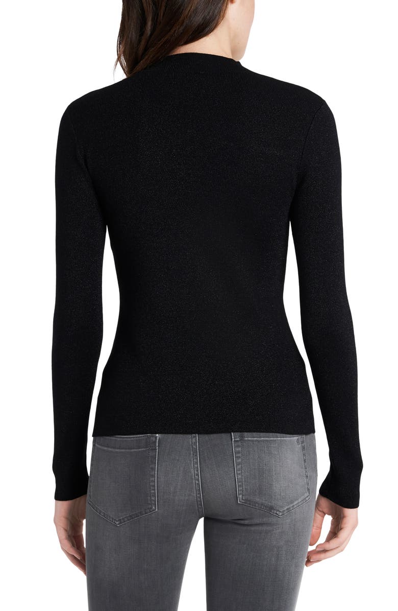 Vince Camuto Metallic Cutout Detail Long Sleeve Top, Alternate, color,