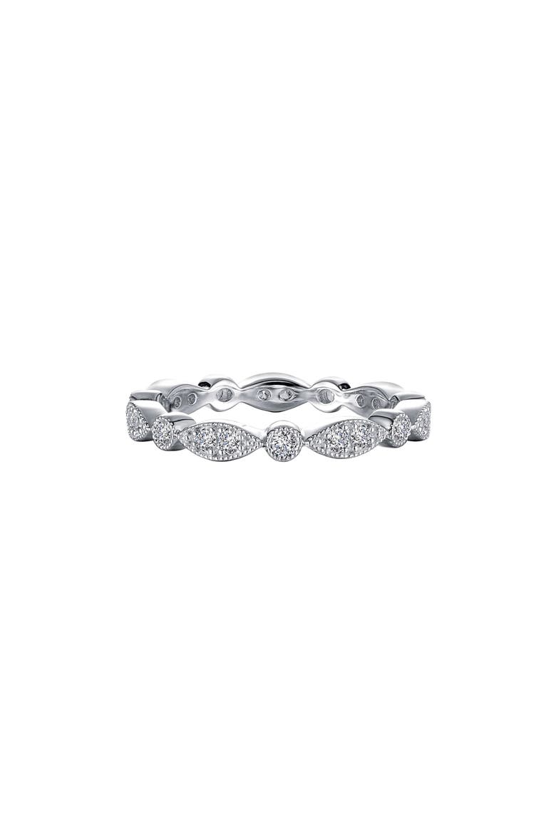 Wave Simulated Diamond Eternity Band, Main, color, SILVER/CLEAR