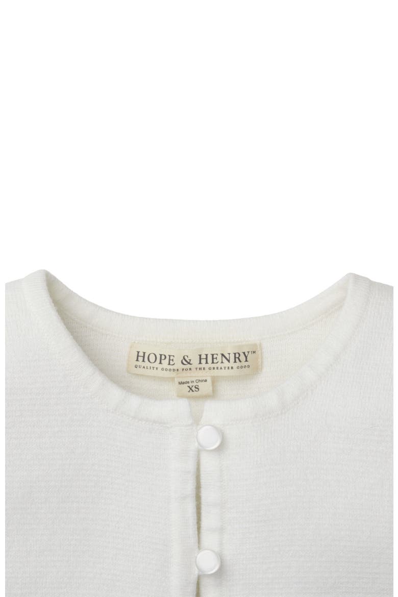 Girls' Cropped Curved Hem Cardigan, Infant, Alternate, color, White