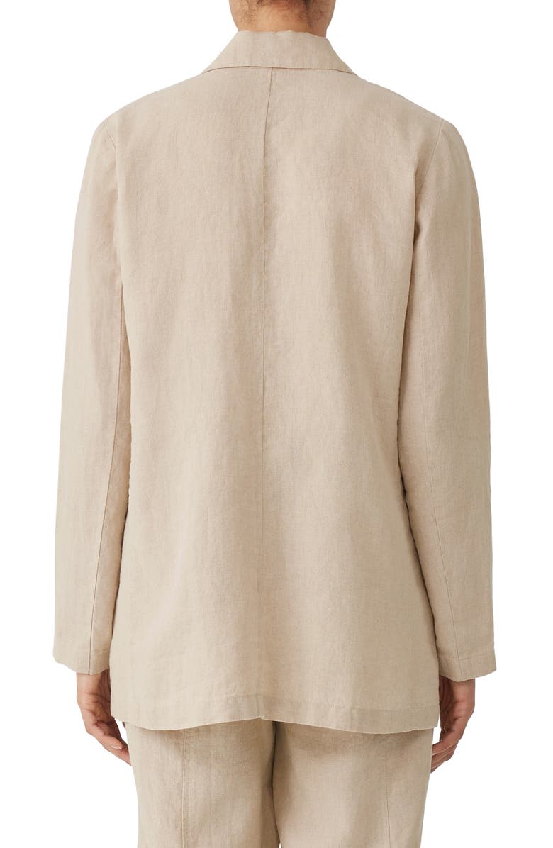 Notch Lapel Longline Organic Linen Blazer