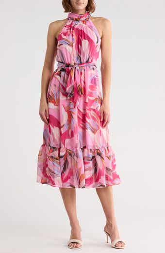 Eliza J Halter Neck Sleeveless Midi Dress