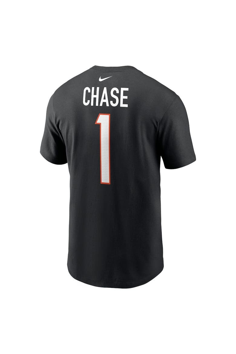 Men's Nike Ja'Marr Chase Black Cincinnati Bengals Player Name & Number T-Shirt, Alternate, color, Black