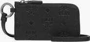 MCM Aren Card Pouch in Embossed Monogram Leather