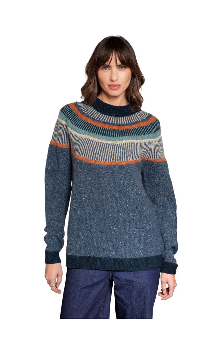 Celtic & Co. Statement Donegal Wool Sweater, Main, color, Indigo