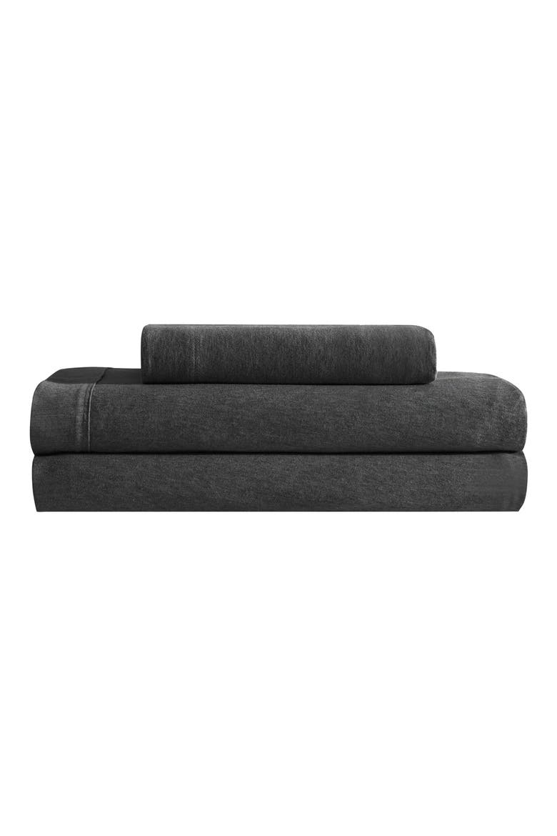 Mélange Cotton Blend Jersey Sheet Set, Main, color, DARK GREY