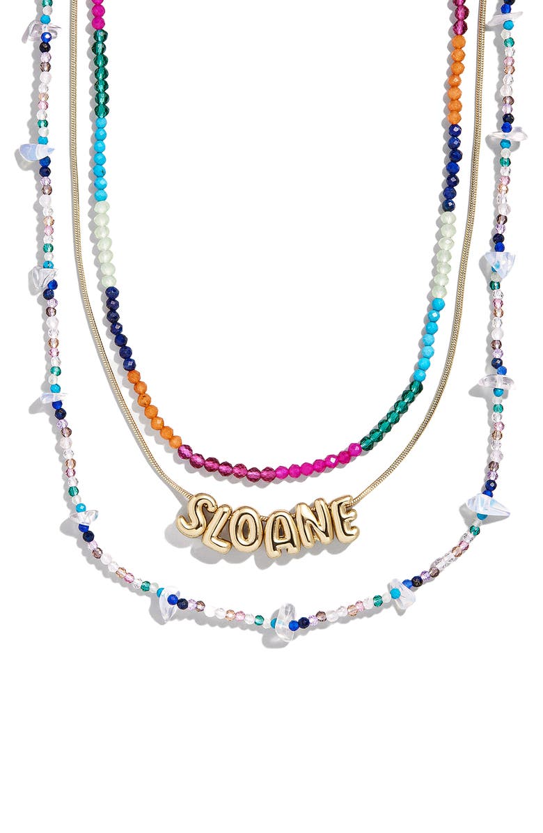 BaubleBar Kai Semiprecious Custom Layered Necklace, Alternate, color, Gold Multi