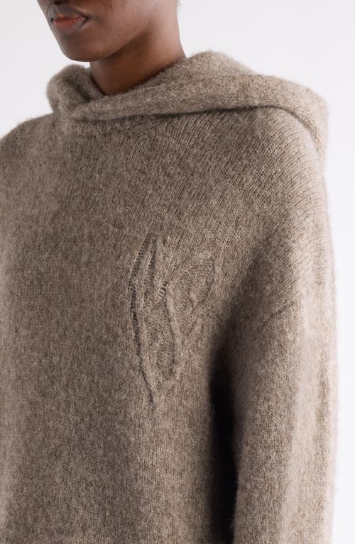 Acne Studios Krisp Layered Yak Hair & Alpaca Blend Sweater Hoodie In Neutral