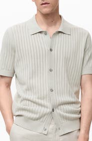 MANGO Pointelle Polo Sweater