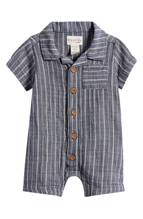 Stripe Cotton Gauze Romper (Baby)