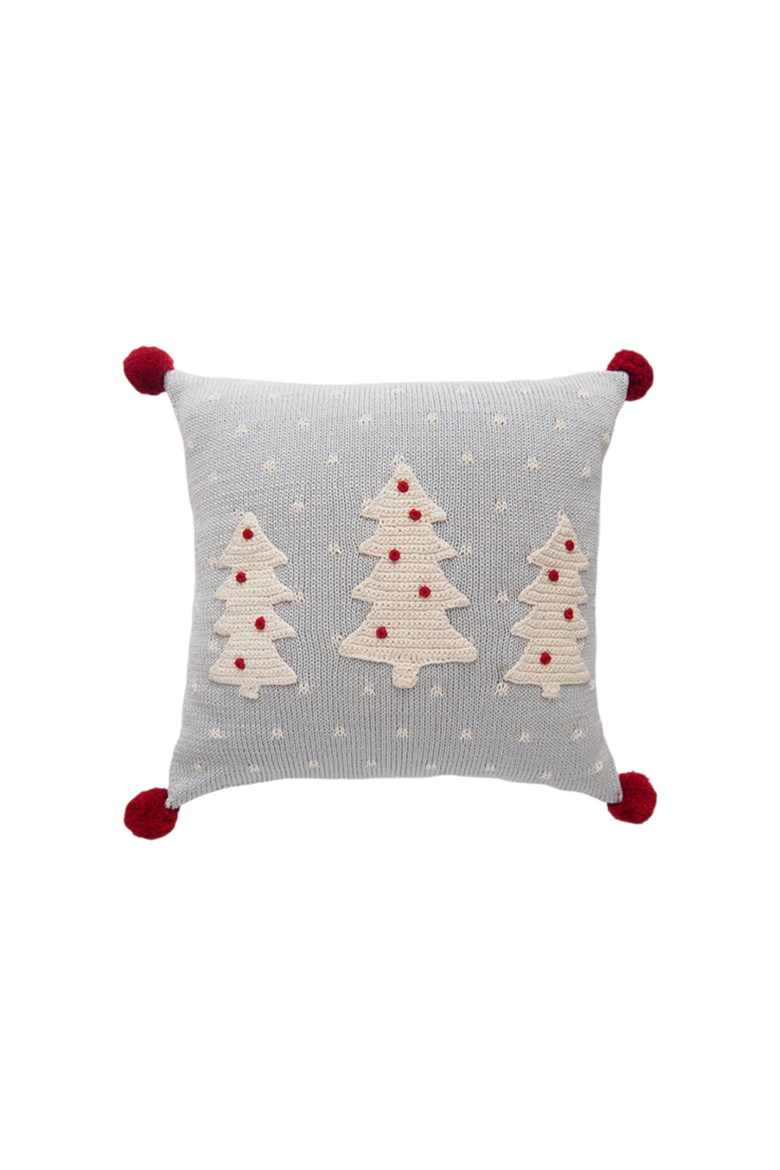 12" White Tree Pillow, Grey, Main, color, Grey