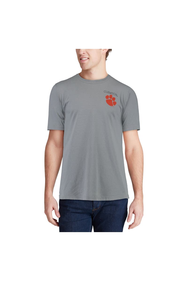 IMAGE ONE Men's Gray Clemson Tigers Comfort Colors Campus Scenery T-Shirt, Alternate, color, 
