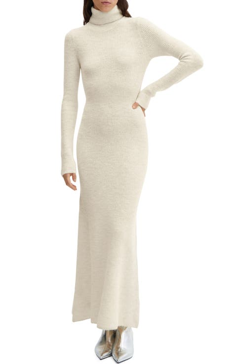 Turtleneck Long Sleeve Sweater Dress