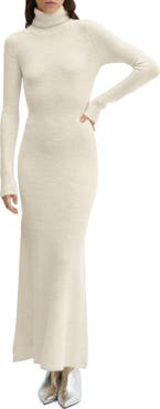 MANGO Turtleneck Long Sleeve Sweater Dress