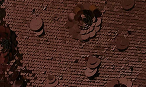 Dress The Population Giovanna Floral Appliqué Sequin Sheath Gown In Brown