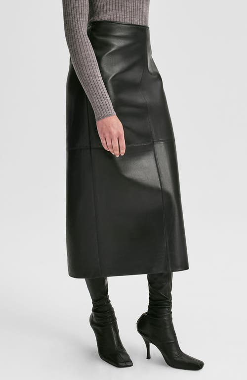 A.l.c A. L.c. Marta Leather Midi Skirt In Black