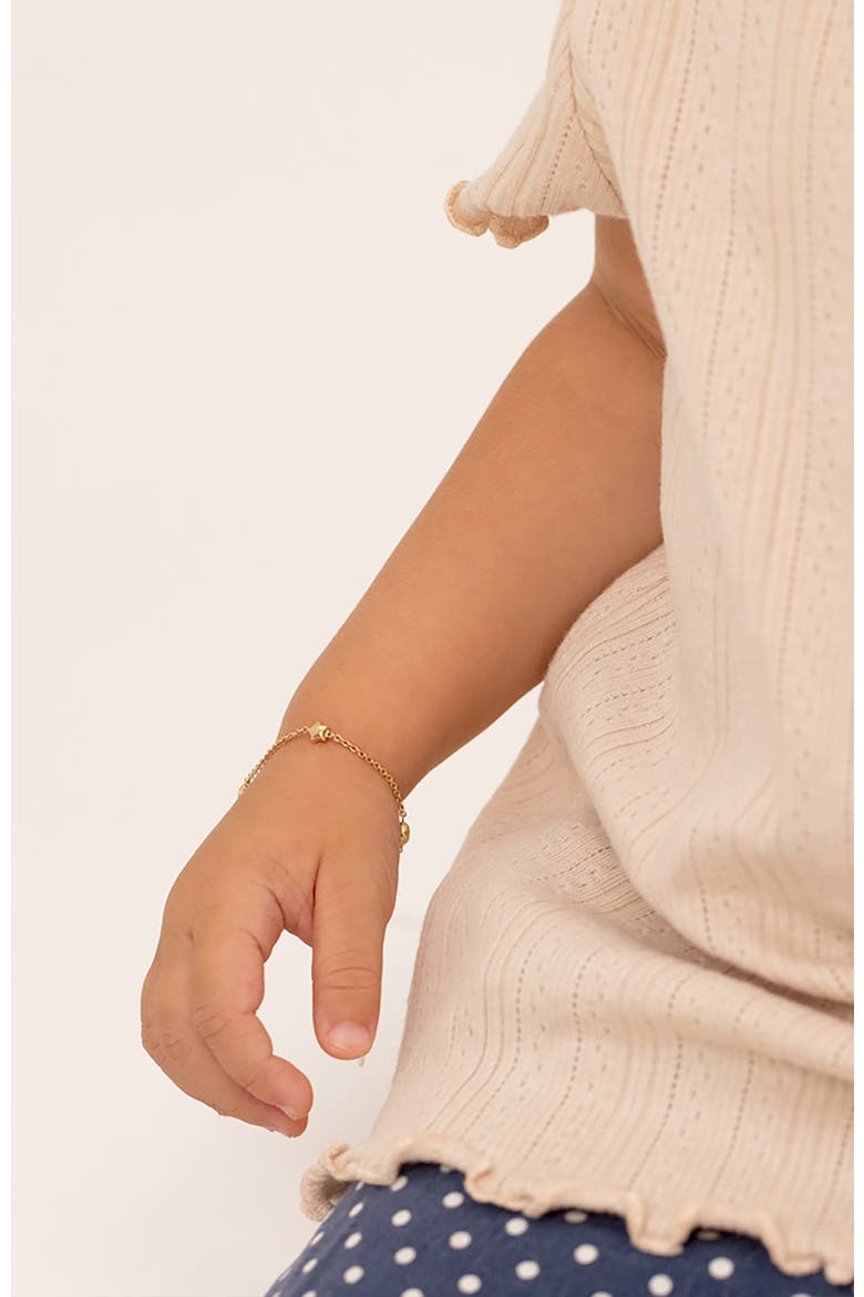 14k Polished Puffed Stars Bracelet, Alternate, color, Gold