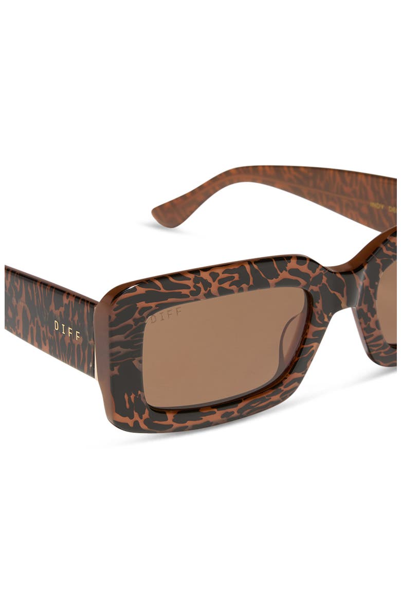 Indy 51mm Gradient Rectangular Sunglasses, Alternate, color, ANIMAL / BROWN