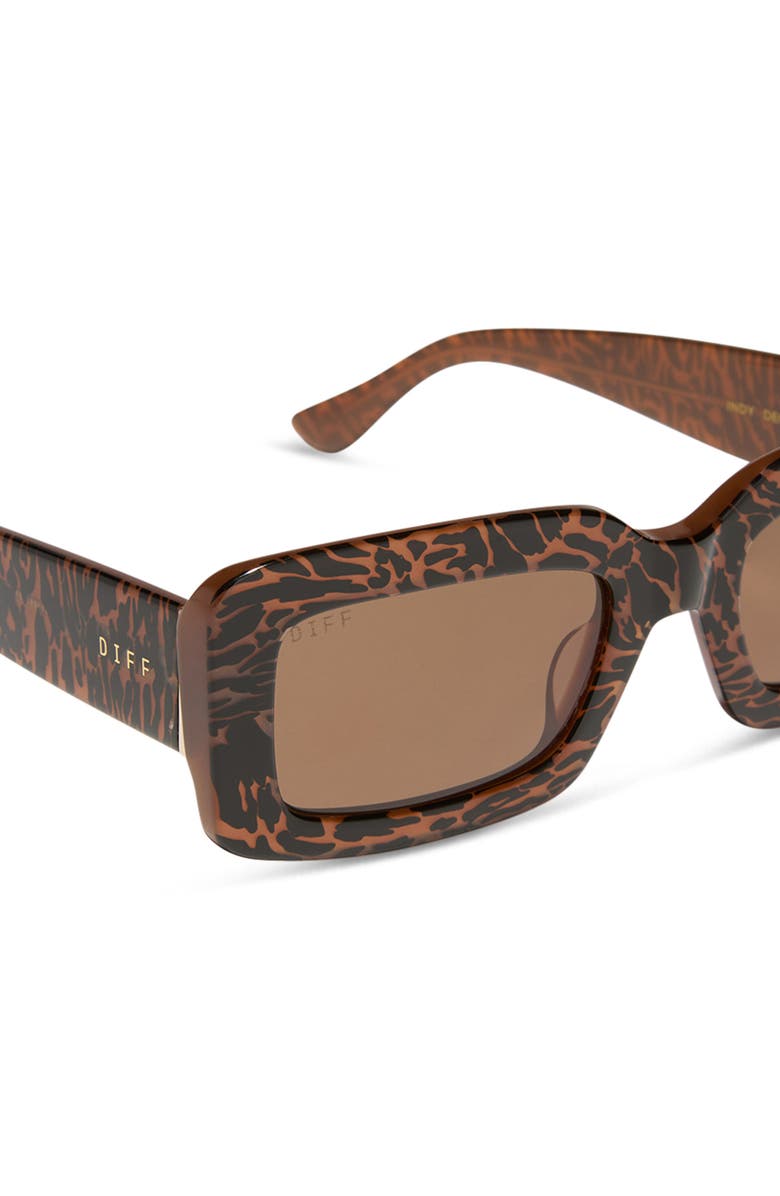 DIFF Indy 51mm Gradient Rectangular Sunglasses, Alternate, color, Animal / Brown
