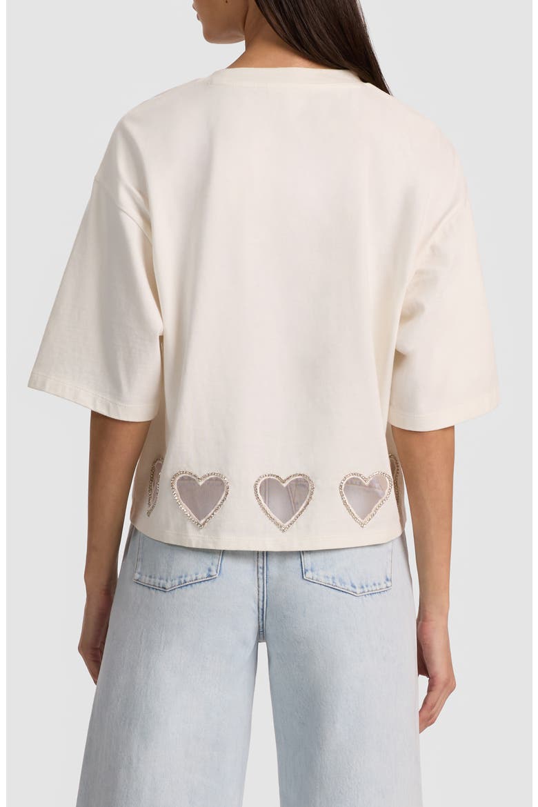 Evan Heart Cutout Oversized Crop Top, Alternate, color, OFF WHITE