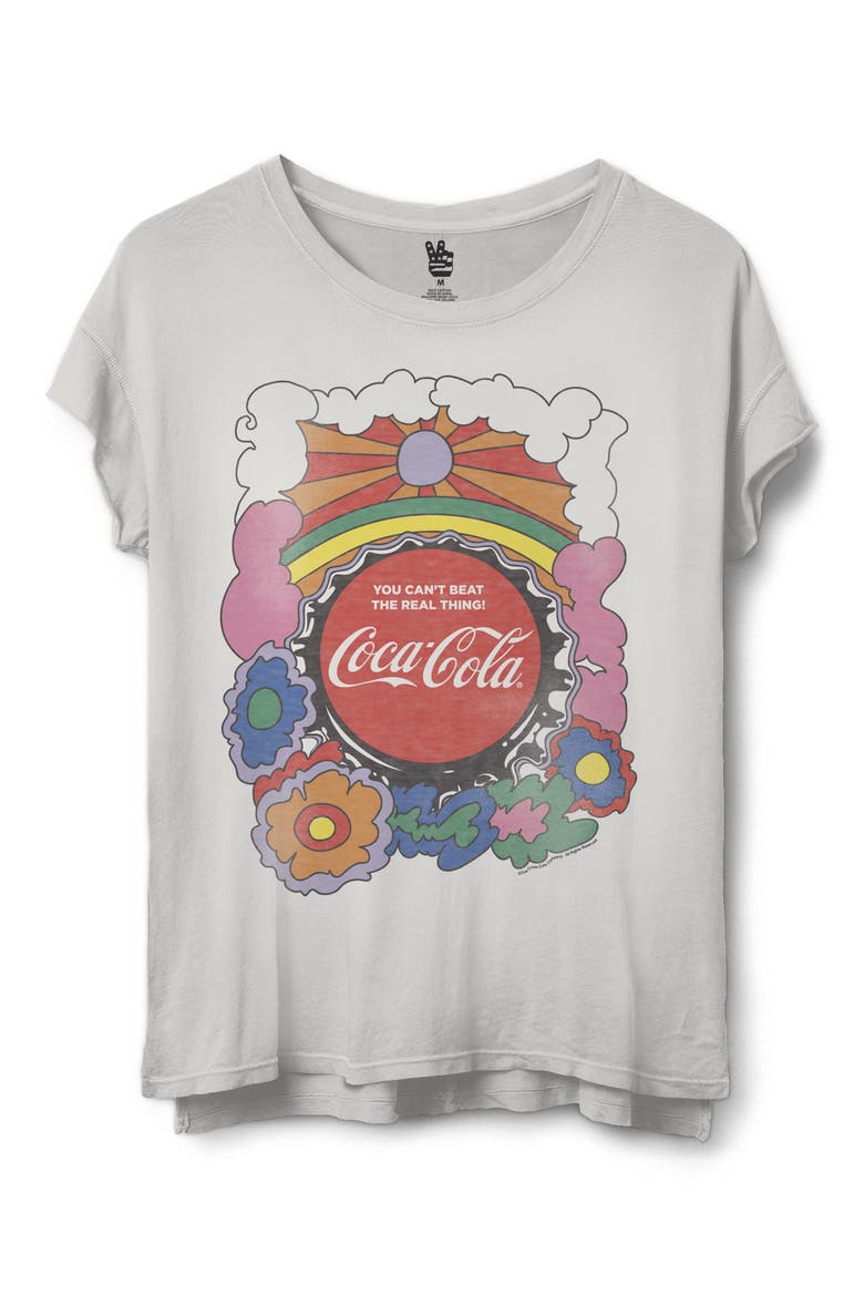 Coca-Cola Flowers Graphic T-Shirt, Main, color, VINTAGE WHITE
