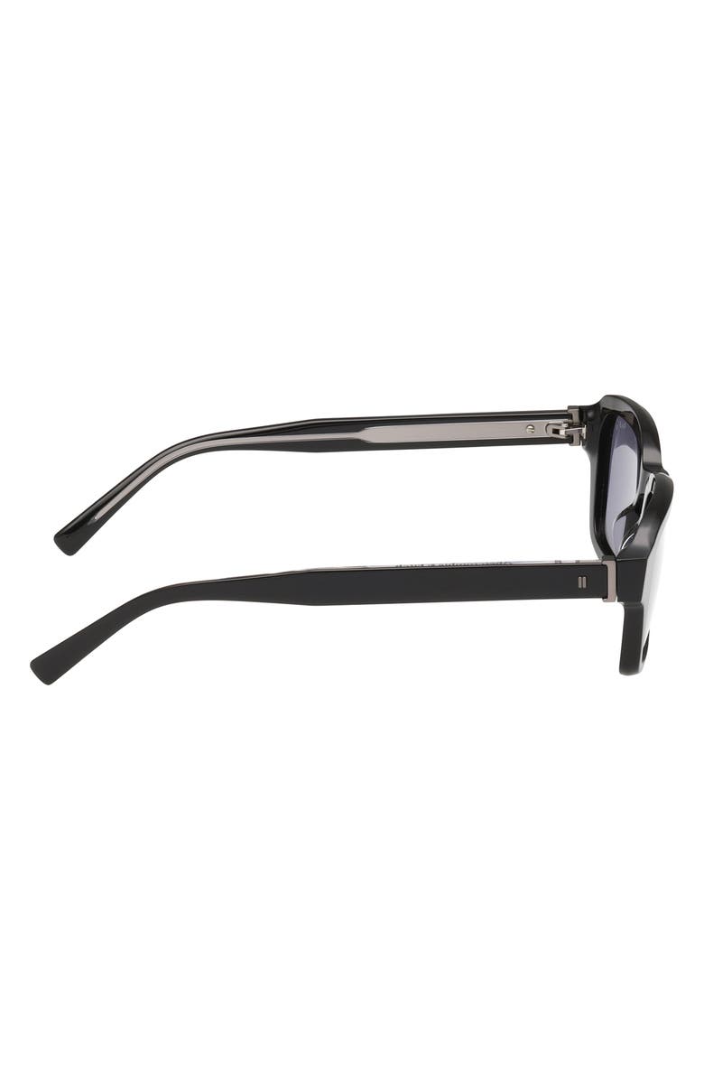 ABERCROMBIE & FITCH 51mm Round Sunglasses, Alternate, color, Shiny Black / Smoke Lens