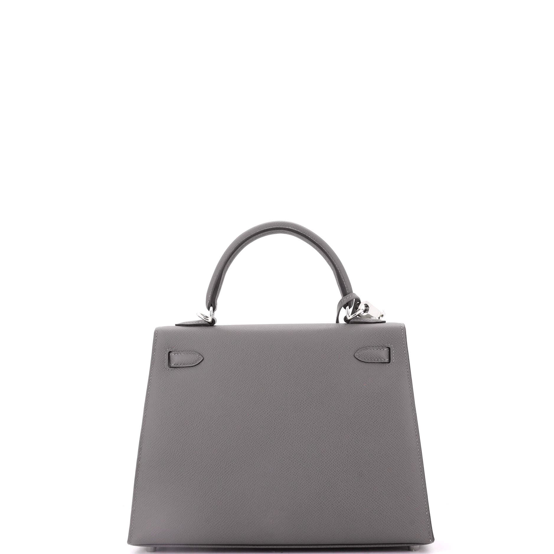 Pre-Owned Hermes Kelly Handbag Grey Epsom with Palladium Hardware 25, Alternate, color, Gris Meyer