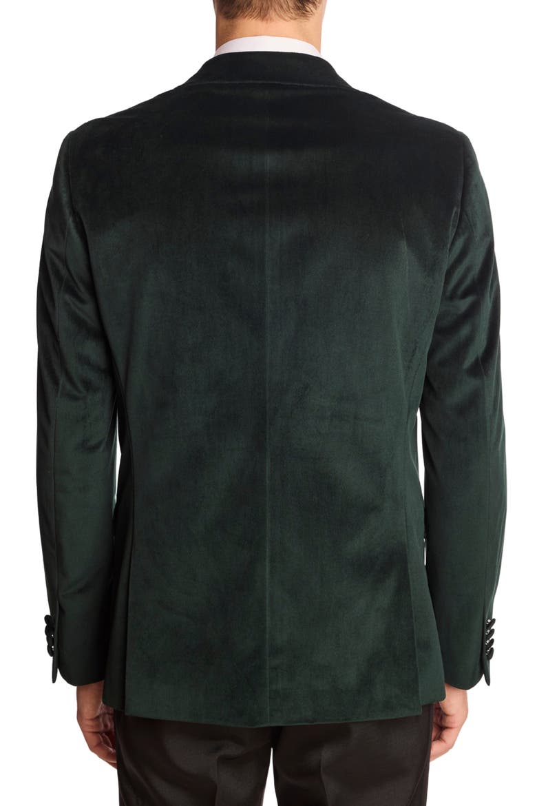 Kyle Slim Fit Velvet Dinner Jacket, Alternate, color, DARK GREEN VELVET